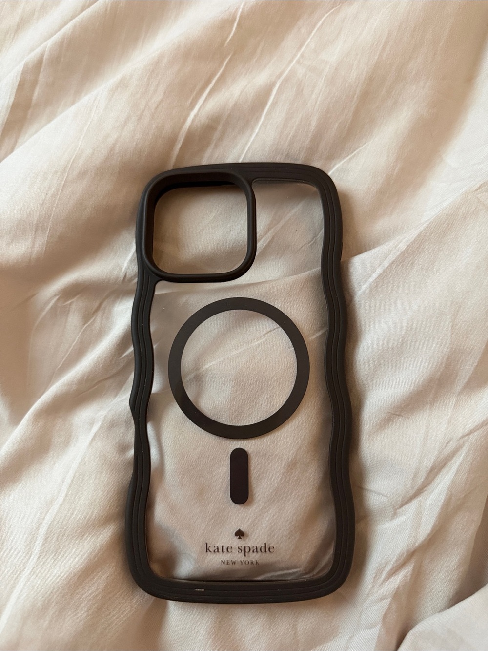 IPHONE 16 pro max kate spade Clear iPhone Case with BROWN Trim and MagSafe Ring